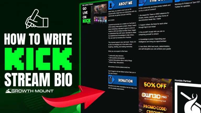 How to Write Kick Stream Bio
