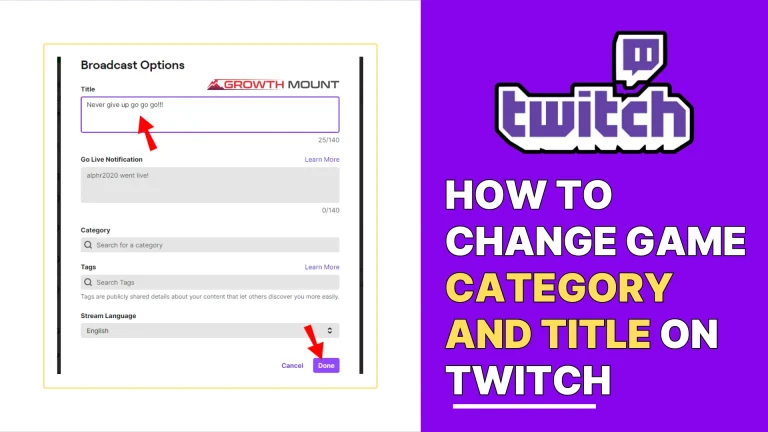 How To Change Game Category And Title On Twitch